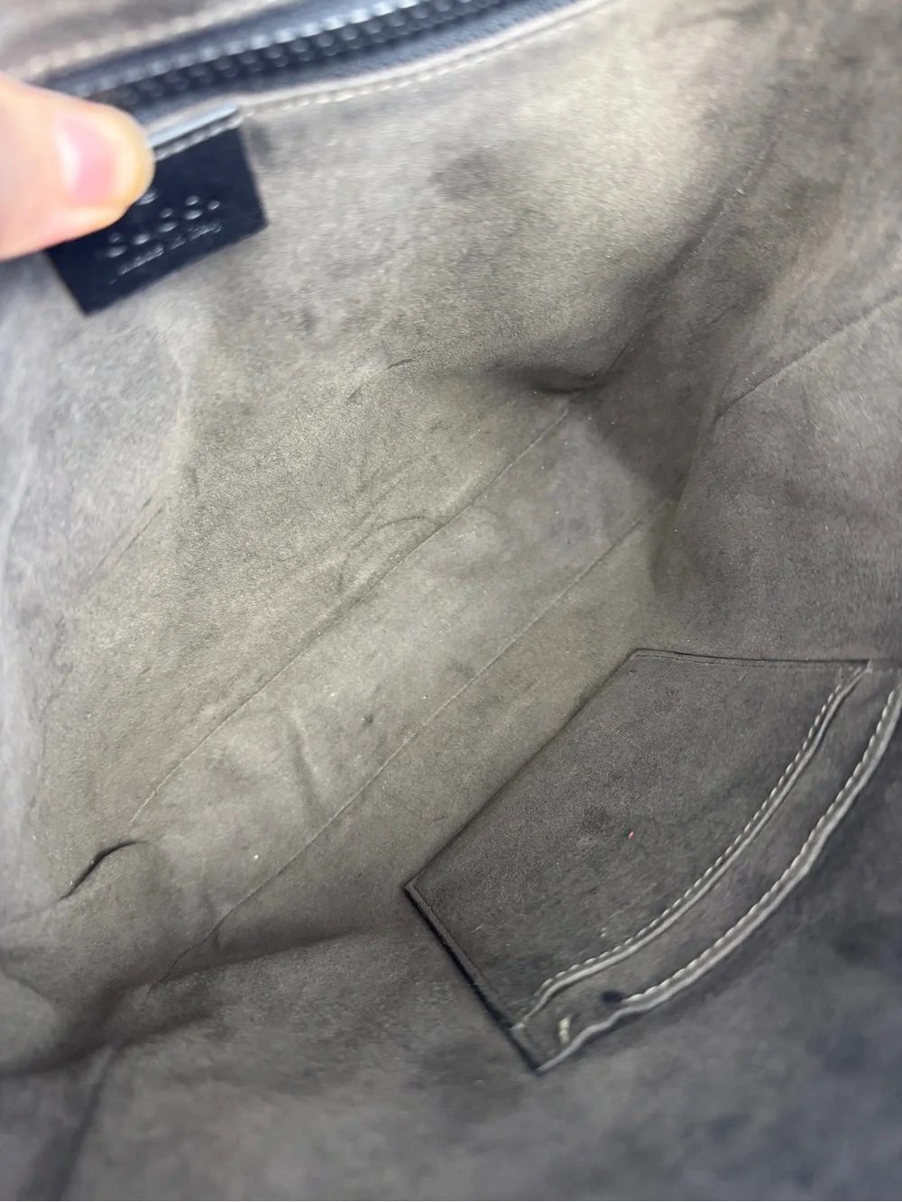 Gucci Black Leather & Beige GG Canvas Crossbody Messenger Bag
